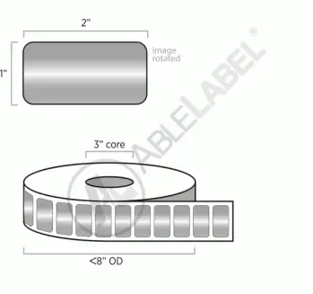  2 X 1 Thermal Transfer Labels, 1 core, 5 OD